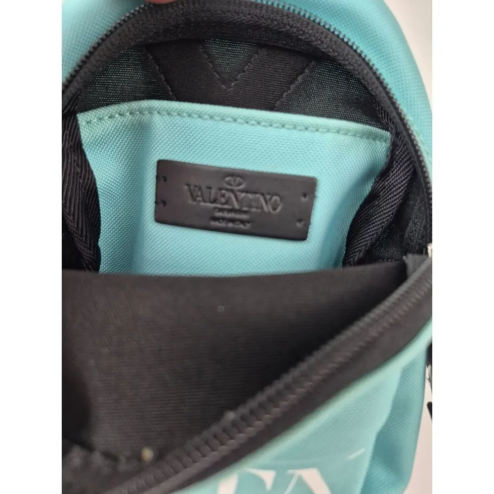 Valentino Light Blue Vltn Mini Canvas Backpack